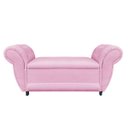 Ver imagem 1 de Recamier com Baú Grécia Namoradeira Calçadeira 195cm Suede D'Rossi - Rosa Bebê