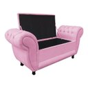 Ver imagem 3 de Recamier com Baú Grécia Namoradeira Calçadeira 195cm Suede D'Rossi - Rosa Bebê