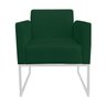 Poltrona Marisa Suede Verde Base Metálica Branca D'Rossi - 2
