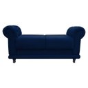 Ver imagem 2 de Recamier Barcelona Namoradeira Calçadeira Suede com Strass D'Rossi - Azul Marinho