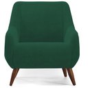 Ver imagem 4 de Poltrona Decorativa Fixa Pés de Madeira Paloma D02 Veludo Verde B-303 - Lyam Decor