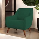Ver imagem 2 de Poltrona Decorativa Fixa Pés de Madeira Paloma D02 Veludo Verde B-303 - Lyam Decor