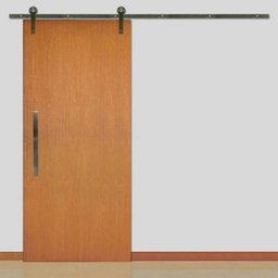 Porta De Correr Lisa 210X82 Natural Kit Aparente C/ Puxador 40cm - 1