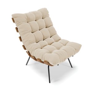 Poltrona Costela Suede D'Rossi - Bege