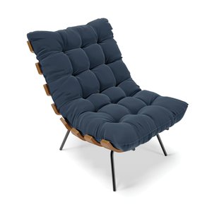 Poltrona Costela Suede D'Rossi - Azul Marinho