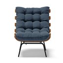 Ver imagem 3 de Poltrona Costela Suede D'Rossi - Azul Marinho