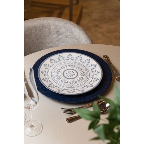 Prato Raso Porto 25cm Azul Cerâmica - Wolff