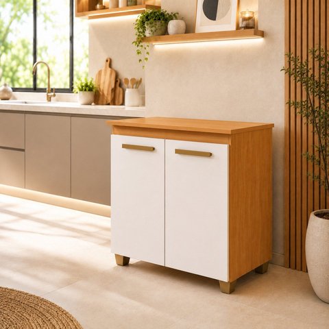 Balcão para Cozinha 2 Portas com Tampo em MDF Fox Espresso Moveis