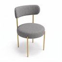 Ver imagem 3 de Cadeira Sala Jantar Margara Kit 8 Base Aço Dourado Linho D03 - D'Rossi