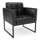 Ver imagem 4 de Kit 2 Poltronas Elisa Corano Preto Base Metálica Industrial Preto - D'Rossi
