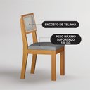 Ver imagem 4 de Conjunto Sala de Jantar Flora 1,08m Tampo MDF com 4 Cadeiras Cinamomo/Linho Cinza