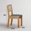 Ver imagem 3 de Conjunto Sala de Jantar Flora 1,08m Tampo MDF com 4 Cadeiras Cinamomo/Linho Cinza
