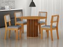Ver imagem 7 de Conjunto Sala de Jantar Flora 1,08m Tampo MDF com 4 Cadeiras Cinamomo/Linho Cinza