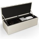 Ver imagem 3 de Calçadeira Recamier Baú para Cama de Casal Dália 140x50 Cm W01 Linho Champagne - Lyam Decor