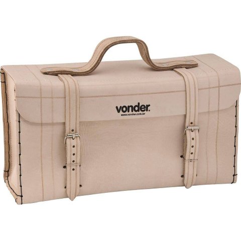 Maleta De Couro Para Ferramentas 33 Cm Marrom Vonder