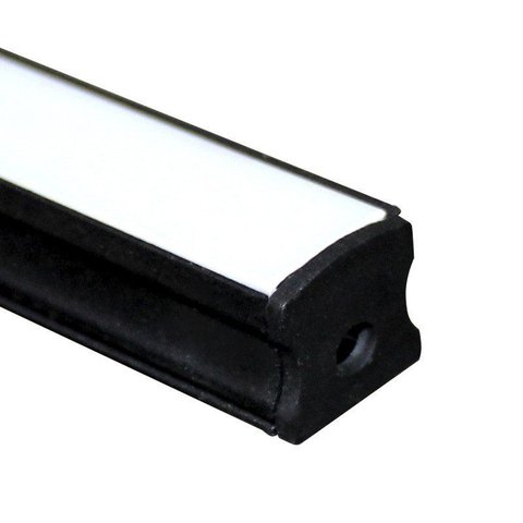 Perfil Sobrepor Slim Alumínio Preto 17x14mm para Fita de Led 1 Metro