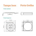 Ver imagem 2 de Grelha para Ralo Linear Novii Quadrada 5205 10x10 Aço Inox