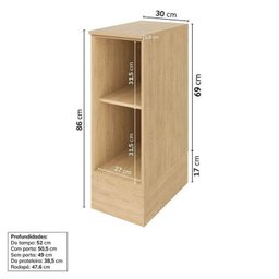 Cozinha Modulada 8 Peças 4 Aéreos 3 Balcões 1 Torre Quente Nara CabeCasa MadeiraMadeira - 14