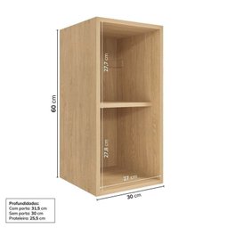 Cozinha Modulada 8 Peças 4 Aéreos 3 Balcões 1 Torre Quente Nara CabeCasa MadeiraMadeira - 8