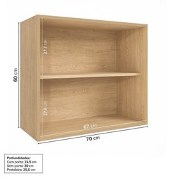 Cozinha Modulada 8 Peças 4 Aéreos 3 Balcões 1 Torre Quente Nara CabeCasa MadeiraMadeira - 9