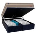 Ver imagem 5 de Cama Box Baú Casal Bipartido Suede + Colchão Lis Molas Ensacadas Plumatex 138cm – Suporta até 120 Kg
