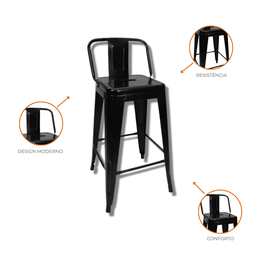 Cadeira Banqueta Oficial Iron Tolix - 4 - Banqueta Alta Iron Tolix com Encosto - 5