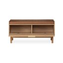 Ver imagem 6 de Banco Sapateira Kaki 100% MDF 100 cm X 40 cm Courino Caramelo Telinha Rattan
