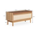 Ver imagem 3 de Banco Sapateira Kaki 100% MDF 100 cm X 40 cm Courino Caramelo Telinha Rattan