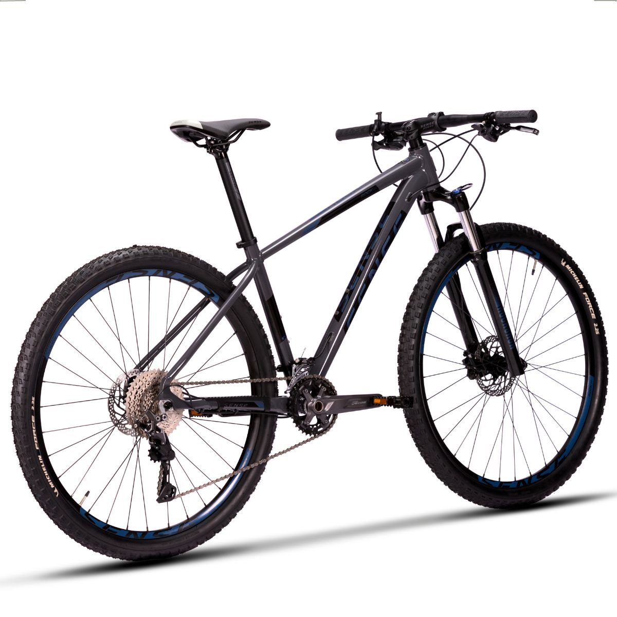 Bicicleta Mtb Aro 29 Sense Rock Evo 2023 Shimano Deore 2x10 Velocidades:Cinza Esc/Azul/15/Unissex - 3