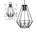 Ver imagem 2 de Pendente Luminaria 3d Teto Diamante Preto Industrial Aramado