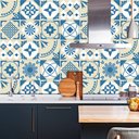 Ver imagem 1 de Adesivo de Azulejo Português Clássico Azul e Bege 1 Arte Destaque