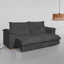 Ver imagem 2 de Sofa Retratil e Reclinavel Roma 230cm  Kc Rei de Casa Veludo Cinza