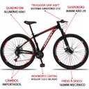 Ver imagem 3 de Bicicleta Aro 29 Dropp Aluminum 21V Freio A Disco E Suspenção:PRETOVERMELHO/17