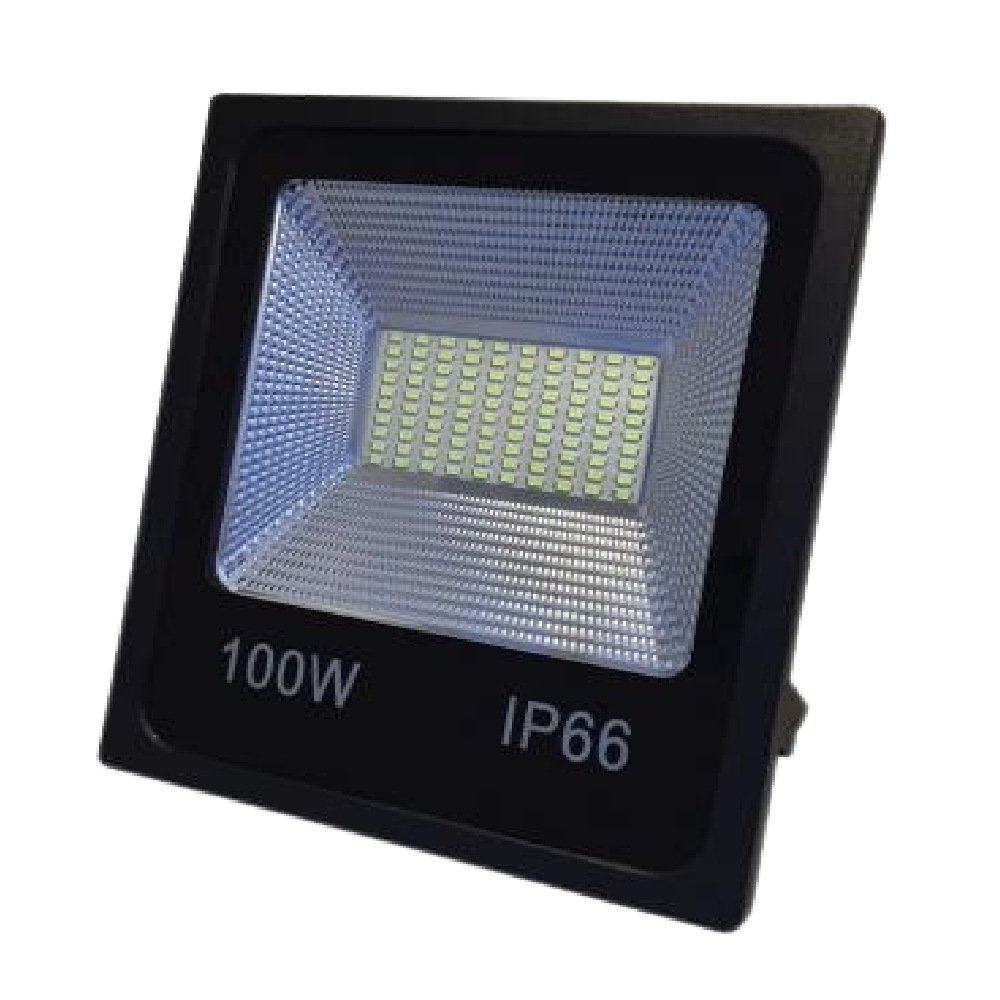 REFLETOR LED COMPACT IP66 100W 6500K PRETO BELLALED - 1