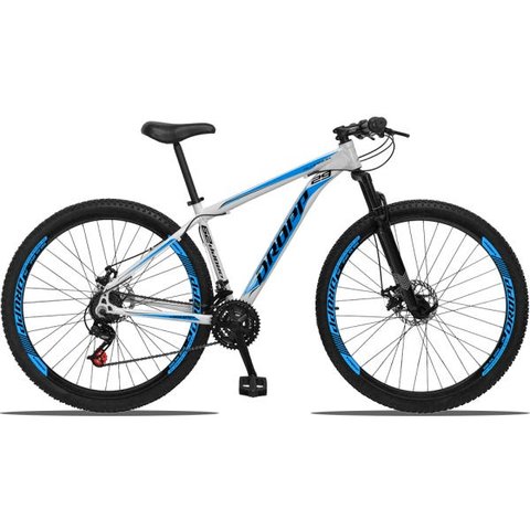 Bicicleta Aro 29 Dropp Aluminum 21V Freio A Disco E Suspenção:BRANCOAZUL/17