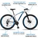 Ver imagem 3 de Bicicleta Aro 29 Dropp Aluminum 21V Freio A Disco E Suspenção:BRANCOAZUL/19