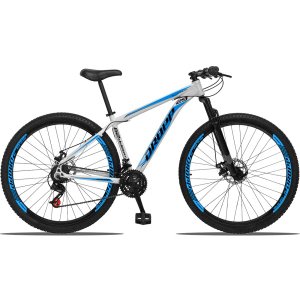 Bicicleta Aro 29 Dropp Aluminum 21V Freio A Disco E Suspenção:BRANCOAZUL/19