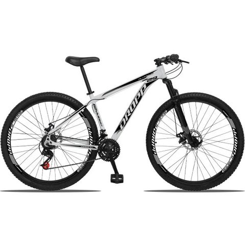 Bicicleta Aro 29 Dropp Aluminum 21V Freio A Disco E Suspenção:BRANCOPRETO/15