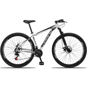 Bicicleta Aro 29 Dropp Aluminum 21V Freio A Disco E Suspenção:BRANCOPRETO/21