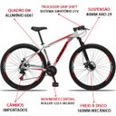 Ver imagem 3 de Bicicleta Aro 29 Dropp Aluminum 21V Freio A Disco E Suspenção:BRANCOVERMELHO/21