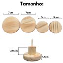 Ver imagem 3 de Cabideiro de Parede em Madeira Natural 4 Ganchos Design Minimalista