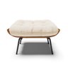 Kit 01 Poltrona e 01 Puff Costela Suede Base Metal - D'rossi - Bege - 9