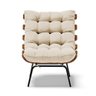 Kit 01 Poltrona e 01 Puff Costela Suede Base Metal - D'rossi - Bege - 6