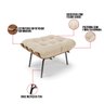 Kit 01 Poltrona e 01 Puff Costela Suede Base Metal - D'rossi - Bege - 3