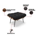 Ver imagem 3 de Kit 01 Poltrona e 01 Puff Costela Suede Base Metal - D'Rossi - Preto