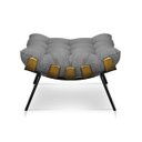 Ver imagem 6 de Kit 01 Poltrona e 01 Puff Costela Suede Base Metal - Grafite