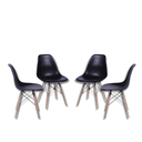 Ver imagem 3 de Conjunto Mesa de Jantar Cone Oval 137x90 cm Freijó + 4 Cadeiras Eames Dkr Wood Preta Personal Decor