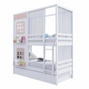 Ver imagem 5 de Treliche Casinha Reta com 02 Janelas e Cortina Madeira Maciça Branco/ Rosa Housin