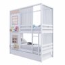 Treliche Casinha Reta com 02 Janelas e Cortina Madeira Maciça Branco/ Rosa Housin - 5