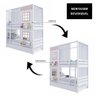 Treliche Casinha Reta com 02 Janelas e Cortina Madeira Maciça Branco/ Rosa Housin - 6